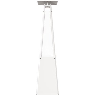 Kratki Umbrella Real Flame Pyramid Patio Heater - White with Brackets