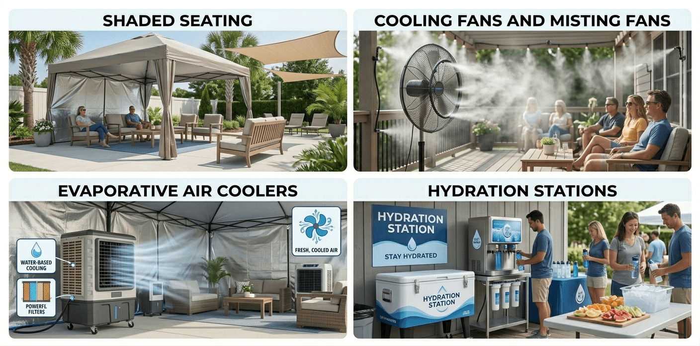 Maximising Cooling in a Designated Cooling Zone Infographic showing ways to maximise cooling in a designated cooling zone