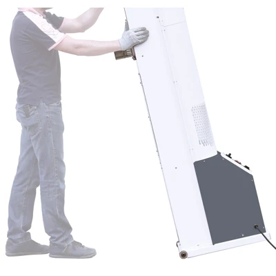 Arcotherm Vertigo Indirect Diesel Cabinet Heater being moved