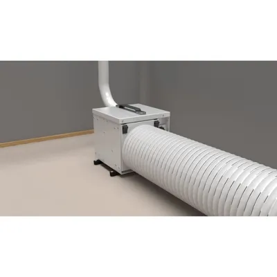 An Ecor Pro DH800 DryFan Desiccant Dehumidifier 220v on a white background.