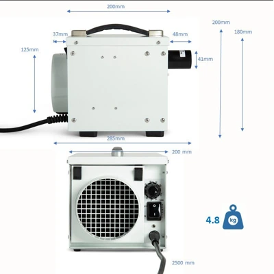 An Ecor Pro DH800 DryFan Desiccant Dehumidifier 220v on a white background.