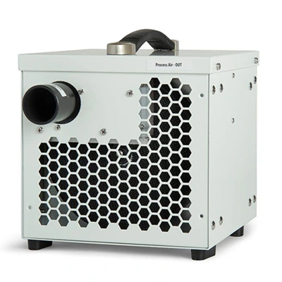 An Ecor Pro DH800 DryFan Desiccant Dehumidifier 220v on a white background.