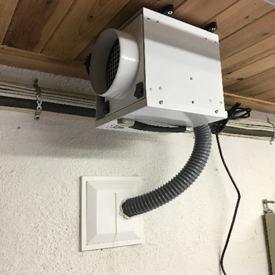 An Ecor Pro DH800 DryFan Desiccant Dehumidifier 220v on a white background.