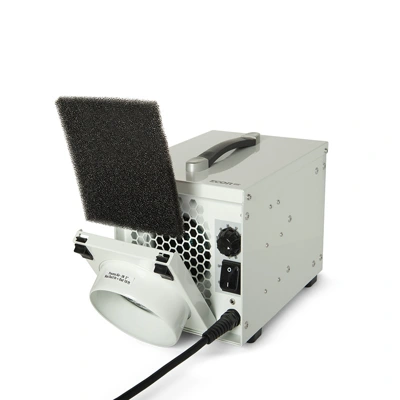 An Ecor Pro DH800 DryFan Desiccant Dehumidifier 220v on a white background.