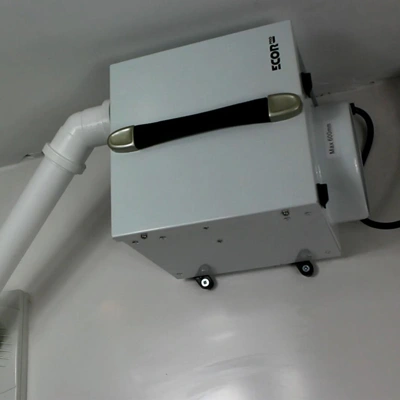 An Ecor Pro DH800 DryFan Desiccant Dehumidifier 220v on a white background.