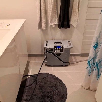 Aerial AD20 Dehumidifier in bathroom