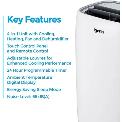 Igenix IG9922 4-in-1 12000BTU Portable Air Conditioner