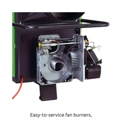 Easy-to-service fan burners