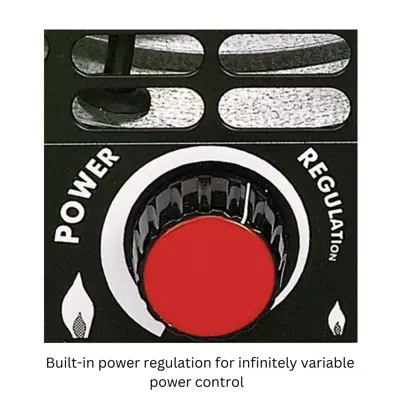 Built-in power regulation for infinitely variable power control