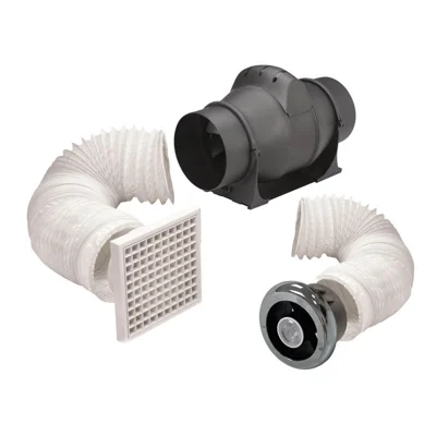 Airvent 477638 100mm Mixed Flow Fan with Timer and LED Shower &amp; Light Kit