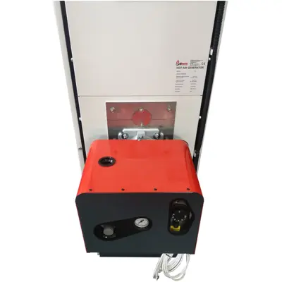 ZM210 Automatic Multi-Fuel Waste Oil Heater with burner attached