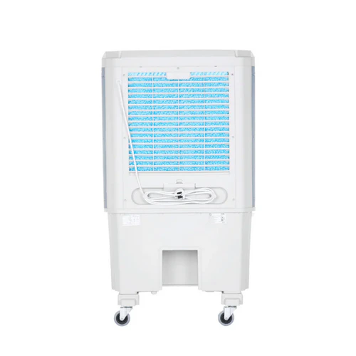 Rear view of the Chill-Teq EVA 72 evaporative air cooler showing cooling pad panel
