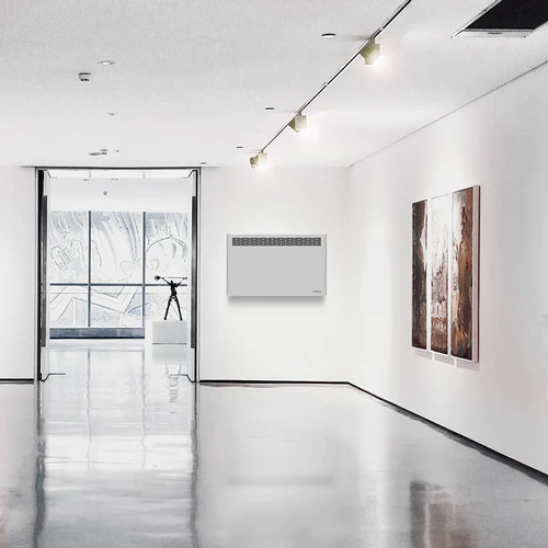 Dantherm DHC 55 wall-mounted commercial dehumidifier installed in a gallery environment