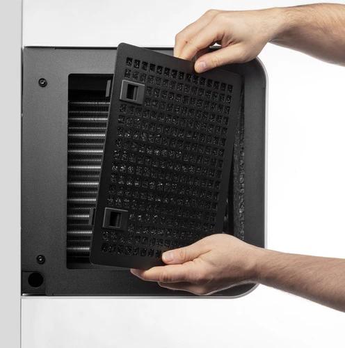 Dantherm DH 20 removable filter access panel for maintenance and cleaning