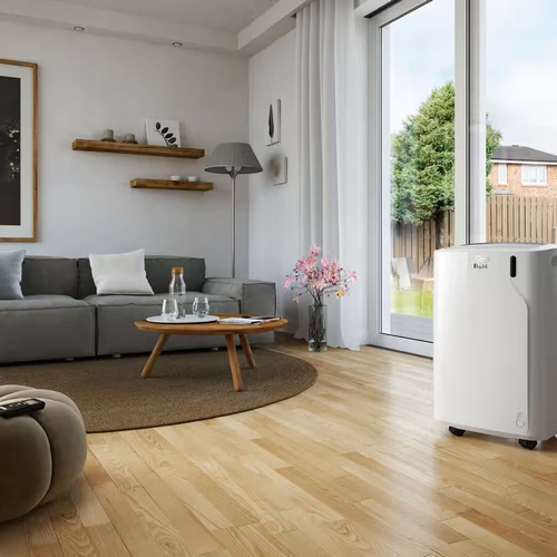 DeLonghi Pinguino PAC EM82 portable air conditioner in domestic living environment