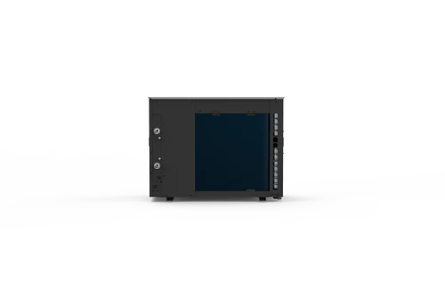 Rear view of Ebac 5kW air source heat pump in graphite finish