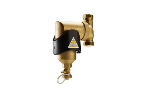 Vaillant Boiler Protection Kit 22mm showing magnetic filter, compression fittings, drain valve, installation guide and water quality test kit.