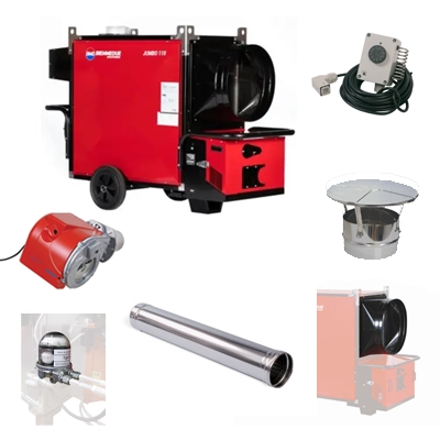 Arcotherm Jumbo 110M Indirect Oil Fired Space Heater Package - 240v