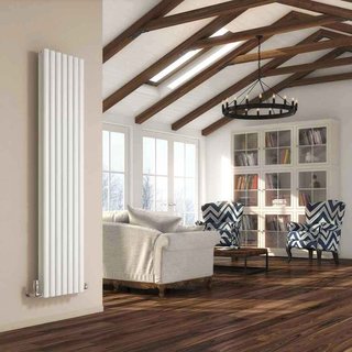 DQ Heating Cove Double Vertical Radiator - White