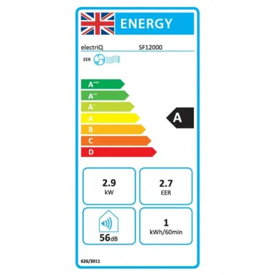 electriQ SF12000 Slimline Portable Air Conditioner 230v