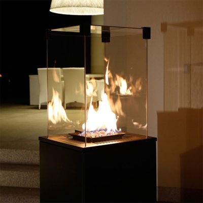 Kratki Real Flame Patio Heater - Black Steel Base Panels - Manual