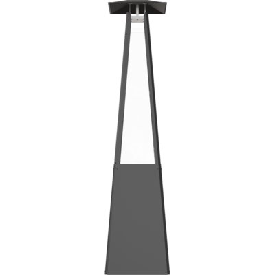 Kratki Umbrella Real Flame Pyramid Patio Heater - Black with Brackets