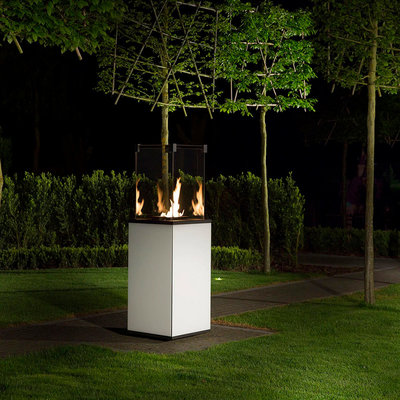 Woodford Gas Patio Heater with White Glass Panels
