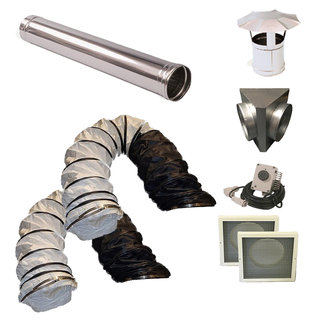 Arcotherm EC85 Accessory Bundle - Dual Outlet (2 x 3m Ducting & Standard Diffusers)