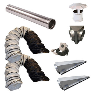 Arcotherm EC55 Accessory Bundle - Dual Outlet (2 x 7.6m Ducting & Low Level Diffusers)