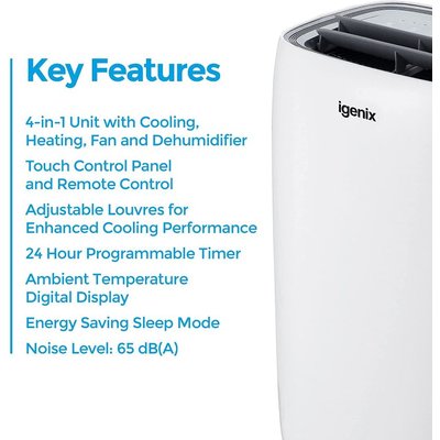 Igenix IG9922 4-in-1 11000BTU Portable Air Conditioner 230v
