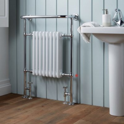 Towelrads Portchester Towel Radiator - Chrome & White