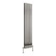 DQ Heating Cove Double Vertical Radiator - Polished Steel